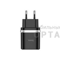 Блок питания сетевой 1 USB HOCO C12Q, 3000mA, , пластик, QC3.0, цвет: чёрный (1/10/100)