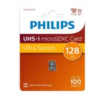 Карта памяти microSD 128 Гб Philips, High Speed, Class10 UHS-I U3 V30 A1, R/W 100MB/s