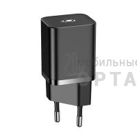 СЗУ комплект Type-c to Lightning Baseus Super Si Quick Charger 1C 20W EU Sets Black СЗУ комплект Type-c to Lightning Baseus Super Si Quick Charger 1C 20W EU Sets Black