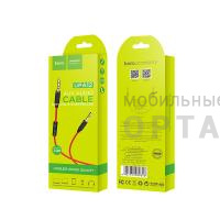 Aux-кабель Jack 3,5mm(m) - Jack 3,5mm(m) HOCO UPA12, 1m, микрофон,  красный