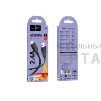 Кабель USB to Lightning HOCO X124 Bien, 1m, 2.4A,  черный