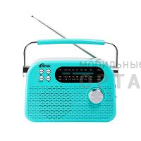 Радиоприёмник трехдиапазонный RITMIX RPR-045 AZURE, Bluetooth v.5.3, FM/AM/SW, USB, micro SD, кабель Type-C - USB (1/16)