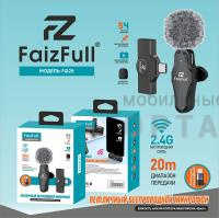 Микрофон петличный FaizFull. FQ28 Type-C c перех lightning 1mic