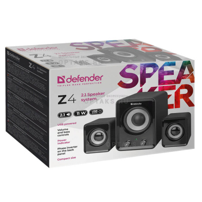 Активная система DEFENDER 2.1 Z4, черный, 11 Вт, питание от USB (1/12)