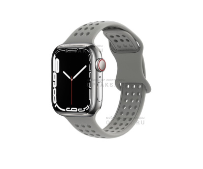 Ремешок для смарт часов 42/44/45/49mm HOCO, WA08 Flexible, силикон,  серый
