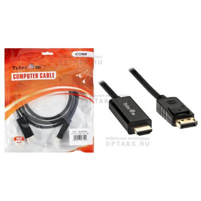 Кабель-переходник DisplayPort M-> HDMI M 1.8m Telecom <TA494> (1/150)