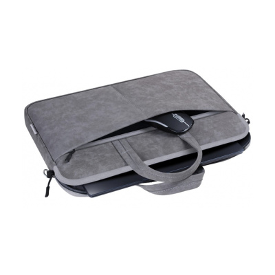 Сумка для ноутбука DEFENDER Solid  15.6" PU кожа, карман, серый (1/30)