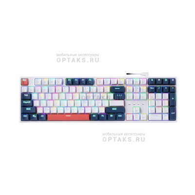 Клавиатура проводная игровая механическая REDRAGON Whisper RU,RGB,бел-син-оранж.,тихая (1/10)