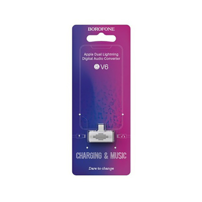 Переходник 8 pin - 2x 8 pin(f) BOROFONE BV6 Comfortable, круглый, , пластик, цвет: белый (1/150/900)