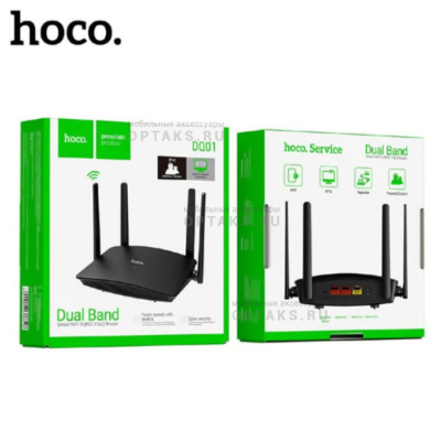 Стационарный Wi-Fi роутер, Hoco Premium DQ01 (8 МБ, DDR: 64 МБ 3, LAN: 2100 Мбит/с, WAN: 1100 Мбит/с 4)