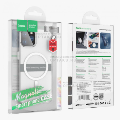 Чехол Hoco Premium Magnetic series airbag, iPhone 16, transparent